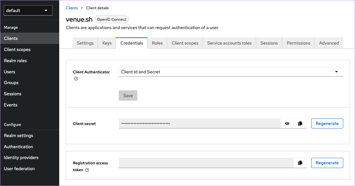 Keycloak client credentials